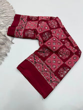 Load image into Gallery viewer, Adorable Function Wear Pure Satin Silk Ajrak Printed Rich Pallu n Mirror Work Saree With Blouse Piece