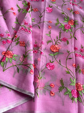 Load image into Gallery viewer, Groovy Party Wear Pure Kota Doriya Zari Weaving Border n Embroidery Work Designer Saree With Blouse Piece