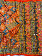 Load image into Gallery viewer, Heritage Party Wear Silk Rich Pallu Thread n Mirror Work Designer Saree With Blouse Piece
