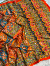 Load image into Gallery viewer, Heritage Party Wear Silk Rich Pallu Thread n Mirror Work Designer Saree With Blouse Piece