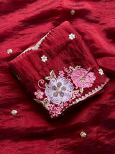 Load image into Gallery viewer, Charming Function Wear Soft Silk Embroidery Work Fancy Designer Saree With Blouse Piece