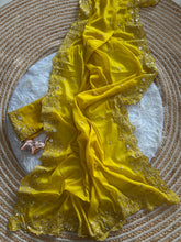 Load image into Gallery viewer, Entrancing Festive Wear Georgette Heavy Sequence Work Designer Saree With Blouse piece