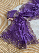 Load image into Gallery viewer, Entrancing Festive Wear Georgette Heavy Sequence Work Designer Saree With Blouse piece