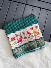 Load image into Gallery viewer, Desiring Function Wear Soft Linen Cotton Print n Rich Pallu Saree With Blouse Piece