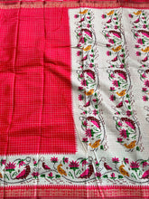 Load image into Gallery viewer, Desiring Function Wear Soft Linen Cotton Print n Rich Pallu Saree With Blouse Piece