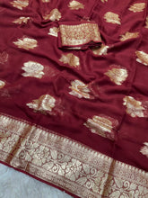 Load image into Gallery viewer, Gorgeous Function Wear Viscose Georgette Jacquard Zari Work Saree With Blouse Piece