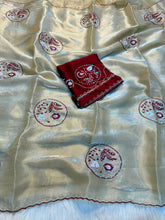 Load image into Gallery viewer, Impressive Festive Wear Soft Silk Embroidery Thread Work Saree With Contrast Blouse Piece