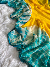 Load image into Gallery viewer, Graceful Party Wear Georgette Shibori Printed Foil Mirror Work Fancy Saree With Blouse Piece