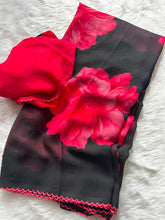 Load image into Gallery viewer, Stunning Festive Wear Soft Georgette Floral Print Designer Saree With Blouse Piece