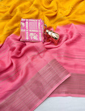 Load image into Gallery viewer, Delightful Festive Wear Tussar Silk Zari Weaving Border Fancy Saree With Blouse Piece
