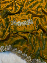 Load image into Gallery viewer, Adorable Party Wear Silk Embroidery Sequence n Beads Work Fancy Saree With Blouse Piece