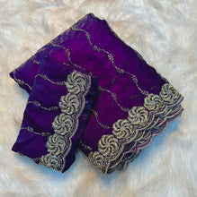 Load image into Gallery viewer, Adorable Party Wear Silk Embroidery Sequence n Beads Work Fancy Saree With Blouse Piece