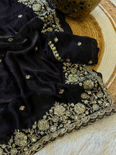 Load image into Gallery viewer, Luxuriant Wedding Wear Silk Embroidery Thread n Sequence Work Designer Saree For Occasion