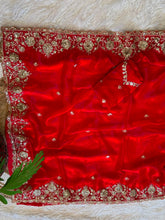 Load image into Gallery viewer, Luxuriant Wedding Wear Silk Embroidery Thread n Sequence Work Designer Saree For Occasion