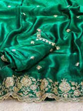 Load image into Gallery viewer, Luxuriant Wedding Wear Silk Embroidery Thread n Sequence Work Designer Saree For Occasion
