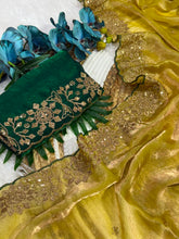 Load image into Gallery viewer, Incomparable Function Wear Silk Embroidery n Sequence Work Fancy Saree With Contrast Blouse Piece