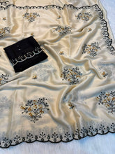 Load image into Gallery viewer, Heritage Function Wear Georgette Multi Embroidery Work Designer Saree With Ravishing Blouse Piece