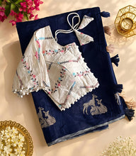 Load image into Gallery viewer, New Chanderi Cotton Embroidery n Tussels Work Fancy Designer Festive Wear Saree With Stitched Blouse