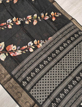 Load image into Gallery viewer, New Party Wear Pure Soft Silk Zari Border Print Fancy Designer Saree