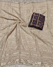 Load image into Gallery viewer, Gorgeous Party Wear Viscose Silk Zari Work Fancy Designer Saree With Contrast Blouse Piece