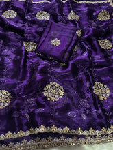 Load image into Gallery viewer, Heritage Function Wear Silk Multi Embroidery n Sequence Work Fancy Saree With Blouse Piece