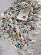 Load image into Gallery viewer, Exuberant Party Wear Crunchy Silk Embroidery Thread n Siroski Work Fancy Saree With Blouse Piece