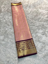 Load image into Gallery viewer, Gratifying Wedding Wear Banarasi Tissue Silk Jacquard Border n Handwork Designer Saree With Blouse Piece