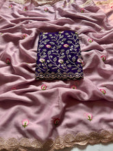 Load image into Gallery viewer, New Wedding Wear Pure Chinnon Embroidery n Stone Work Fancy Designer Saree With Blouse