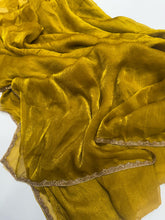 Load image into Gallery viewer, New Partywear Frandy Crush Silk Katdana Moti Lace Border Work Fancy Designer Saree With Blouse