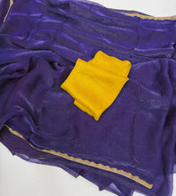 Load image into Gallery viewer, New Partywear Frandy Crush Silk Katdana Moti Lace Border Work Fancy Designer Saree With Blouse