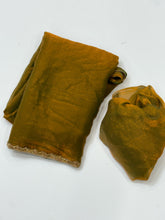 Load image into Gallery viewer, New Partywear Frandy Crush Silk Katdana Moti Lace Border Work Fancy Designer Saree With Blouse