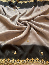 Load image into Gallery viewer, New Partywear Satin Chiffon Embroidery n Diamond Work Fancy Designer Saree With Blouse