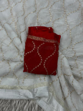 Load image into Gallery viewer, Pure Viscose Georgette Sequence Work Wedding Wear Fancy Designer Saree With Blouse