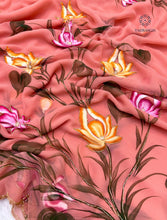 Load image into Gallery viewer, New Wedding Wear Soft Chiffon Handbrush Print n Handwork Fancy Designer Saree With Blouse