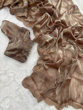 Load image into Gallery viewer, New Party Wear Jimmy Silk Embroidery Work Fancy Designer Saree With Blouse