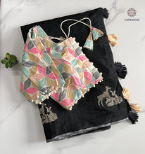 Load image into Gallery viewer, New Chanderi Cotton Embroidery n Tussels Work Fancy Designer Festive Wear Saree With Stitched Blouse