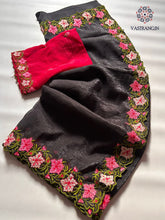 Load image into Gallery viewer, New Partywear Crunchy Chiffon Silk Embroidery n Cut Work Fancy Designer Saree