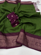 Load image into Gallery viewer, New Festive Wear Pure Dola Silk Chex Design With Jacquard Weaving Work Fancy Designer Saree