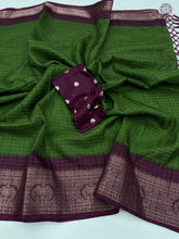 Load image into Gallery viewer, New Festive Wear Pure Dola Silk Chex Design With Jacquard Weaving Work Fancy Designer Saree