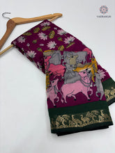 Load image into Gallery viewer, New Wedding Wear Pure Mangalkari Viscouse Silk Print n Weaving Work Fancy Designer Saree