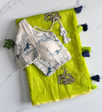 Load image into Gallery viewer, New Chanderi Cotton Embroidery n Tussels Work Fancy Designer Festive Wear Saree With Stitched Blouse