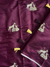 Load image into Gallery viewer, New Chanderi Cotton Embroidery n Tussels Work Fancy Designer Festive Wear Saree With Stitched Blouse