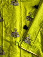 Load image into Gallery viewer, New Chanderi Cotton Embroidery n Tussels Work Fancy Designer Festive Wear Saree With Stitched Blouse