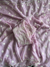 Load image into Gallery viewer, Charming Party Wear Tabi Silk Embroidery Work N Polka Butties Saree With Blouse For Wedding