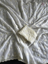 Load image into Gallery viewer, Charming Party Wear Tabi Silk Embroidery Work N Polka Butties Saree With Blouse For Wedding