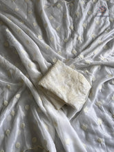 Load image into Gallery viewer, Charming Party Wear Tabi Silk Embroidery Work N Polka Butties Saree With Blouse For Wedding