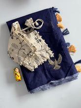 Load image into Gallery viewer, New Chanderi Cotton Embroidery n Tussels Work Fancy Designer Festive Wear Saree With Stitched Blouse
