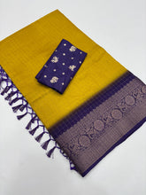 Load image into Gallery viewer, New Festive Wear Pure Dola Silk Chex Design With Jacquard Weaving Work Fancy Designer Saree