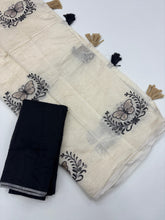 Load image into Gallery viewer, Divine Function Wear Soft Chanderi Cotton Silk Butterfly Design Embroidery n Tussels Work Fancy Saree