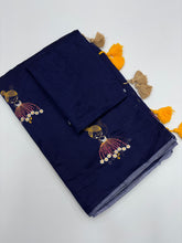 Load image into Gallery viewer, New Function Wear Chanderi Cotton Embroidery n Tussels Work Fancy Designer Saree With Blouse Piece